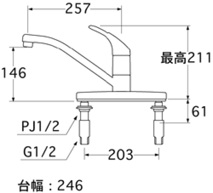 楽天市場】SANEI（三栄水栓） U-MIX modello シングル台付混合栓 K676V