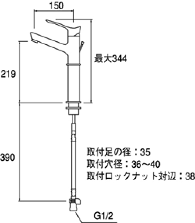 楽天市場】SANEI(三栄水栓) COULE シングルワンホール洗面混合栓 ...