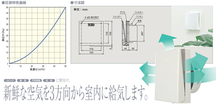 楽天市場】マックス（MAX） 24時間換気システム 自然給気口 100φ 結露 