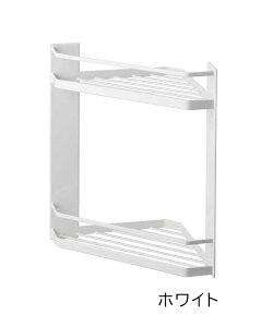 マグネットバスルームコーナーラック タワー 2段 山崎実業 tower ホワイト ブラック 6623 6624 バスルームラック タワーシリーズ yamazaki マグネットが付く浴室壁面に簡単取り付け バス小物 お風