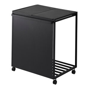 蓋付き目隠し分別ダストワゴン タワー 45L 2分別 山崎実業 tower ホワイト ブラック 1820 1821 ダストボックス ゴミ箱 45リットル フタ付き ハンドル付き yamazaki タワーシリーズ 分別 ふた付きごみ