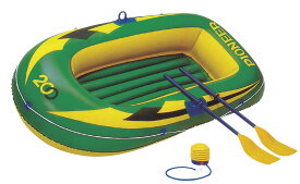 イガラシ（IGARASHI）　ツーマンボートセット パイオニア 198×117cm BTA-198 二人乗り 大人1名子供1名の2名 ビニールボート ボート オール2セット付き 膨らまし用足踏み式ポンプ1個付き 川 川遊び 海