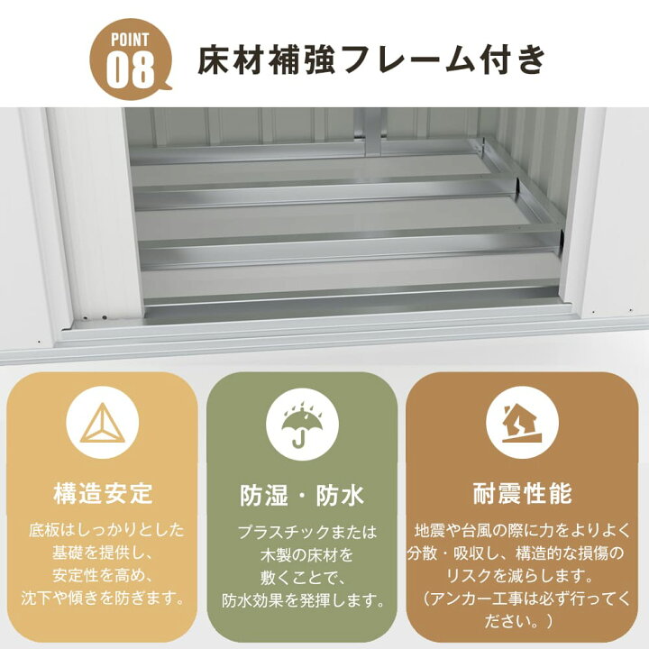 楽天市場】【 棚なし】ホワイト物置 屋外 大型 倉庫 大型物置 戸外収納  