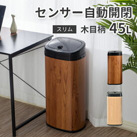 【品質改良版】ゴミ箱 自動開閉 ゴミ箱 おしゃれ 45リットル 大容量 45L ふた付き 袋対応 スリム キッチン リビング 屋外 ごみ箱 縦型 自動センサー 大型 ステンレス製 ペダルいらず ダストボックス ごみ箱 資源ゴミ