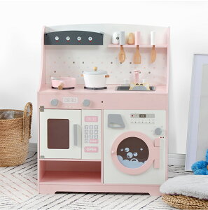 ままごと キッチン 調理器具付き おもちゃキッチン 木製 台所 洗濯機 調味料 食材 知育玩具 コンロミニキッチン キッズ ベビー 誕生日 プレゼント 子供一年間品質保証】