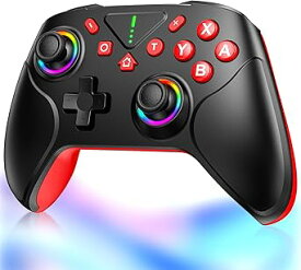 【2025革新モデル】 Switch2 コントローラー Switch1/2代対応 ダブルホール機能 TURBO連射機能 マクロ機能 背面ボタン付き 9色RGBライト 大容量 Bluetooth 無線接続 スイッチ コントローラー ジャイロセンサー搭載 4階段HD振動 プロコン Switch全世代対 Android/IOS/PC対応