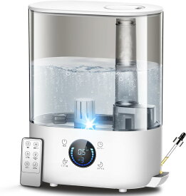 加湿器 大容量 5L【2026年新モデル・多重除菌・加熱式】】ハイブリッド式「超音波式 & 加熱式」上から給水 最大65時間連続稼働 静音 アロマ対応 卓上 かしつき スチーム式 小型 リモコン 12時間切タイマー 三段階噴霧量 空焚き防止 お手入れ簡単 省エネ 32畳 LEDライト PSE