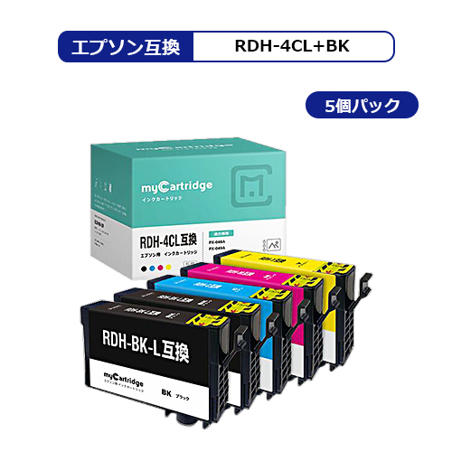 MCインク 流行 1年保証 残量表示対応 RDH-4CL エプソン リコーダー 合計5本 残量表示機能付 卓出 PX-049A 対応機種：PX-048A 4色+黒1本 互換インク