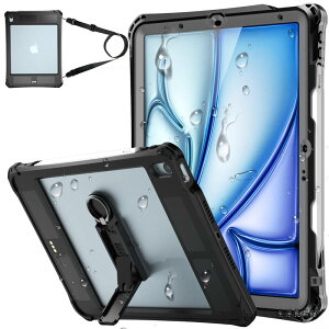 �y���������ziPad Air �P�[�X �h�� 11�C���` M4/M3/M2�E10.9�C���` ��5����/��4���� �Ή� IP68 ���S�h�� �h�o �ϏՌ� �y�����[ �ی�t�B������̌^ �L�b�N�X�^���h �V�����_�[�X�g���b�v�t�� �����C