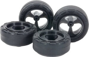 タミヤ ミニ四駆グレードアップパーツシリーズ No.541 ローフリクション小径ナロータイヤ(24mm) & カーボン強化ホイール(3本スポーク) 15541