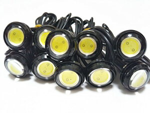 �f�C���C�g LED �h�� �C�[�O���A�C ��� 23mm 10�Z�b�g 12V ���ߍ��� (�z���C�g/�u���b�N�{�f�B�[)