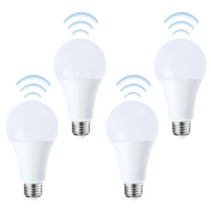 LED人感センサー 電球 4個セット15W E26口金 レーダーセンサーライト LED電球 150W形相当 1500ml 明暗センサー付