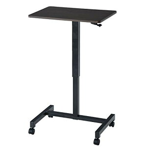 タンスのゲン スタンディングデスク 昇降デスク 幅70cm 高さ70.5〜110cm ガス圧 手動 ワンタッチ 昇降 デスク テーブル 無段階調節 昇降式テーブル パソコンデスク PCデスク 鏡面ホワイト