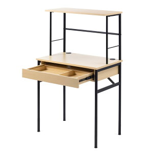 サンワダイレクト パソコンデスク 机 PCデスク 幅75cm 引き出し キーボードスライダー付き モニターアーム対応 コンパクト デスク