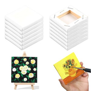 12個入り キャンバスボード 張りキャンバス 正方形キャンバス ミニキャンバス ボールドキャンバス 絵画ボード ミニサイズ 油絵 画材 水彩画 アクリル絵の具 工芸品 子供 初心者 学校 絵画教