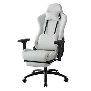 スローン カームゼン ゲーミングチェア レザーファブリック オットマン付きリクライニング ハイバック ホームオフィス おしゃれ チェア (サックスブルー)