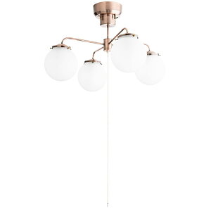 (アンレック) シーリングライト 4灯 ジベルニー 天井照明 照明器具 プルスイッチ すりガラス アンティークコッパー