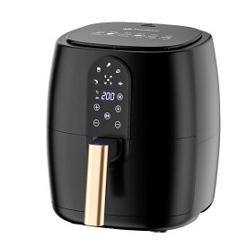 ノンフライヤー 6L 大容量 家庭用 電気 エアフライヤー 最高温200℃ 揚げ物 ポテト 惣菜 (ブラック,6L)