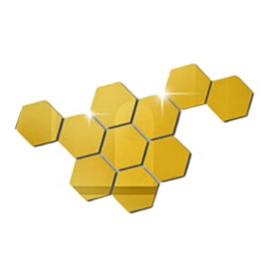 壁掛けミラー 3D六角形 壁 貼り付け インテリア 姿見 全身鏡 DIY 反射板 全身鏡 自由組合 取り付け簡単 小型 壁鏡 トイレ鏡壁掛け自己接着鏡 安全(18*16*9.5cm) (ブラック, 10)