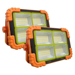 LED 投光器 Sサイズ ソーラー ライト USB 充電式 照明器具 屋外 防水 キャンプ アウトドア【2個セット】
