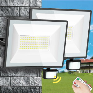 センサーライト 屋外 コンセント 超爆光 led 投光器 100v 60w 10000LM 6500K昼光色 無段階調光可能 360°人感検知 120°広角照明 防犯灯/リモコン操作/常時明暗点灯機能/検知距離を調整可能 感知式 人