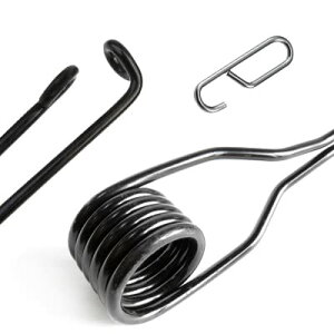 43cmねじりバネL型(線径6mm)ステンレスフック付き 防錆塗装済み 先端L型ねじりばね Wジャンプ まとめ売り 踏み板 短い ショート ストレートタイプ くくり罠 わな くくりわな狩猟用品 害獣駆