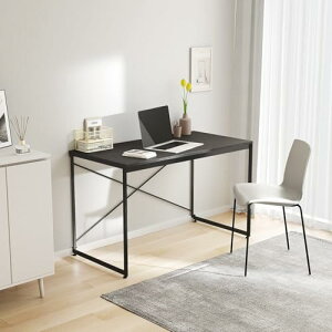 パソコンデスク PCデスク 学習机 勉強机 幅118cm×奥行60cm 折りたたみ シンプルワークデスク オフィス ゲーミングテーブル 組立簡単 耐荷重135KG ブラウン