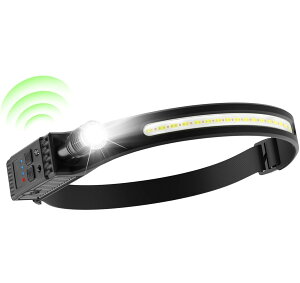 LED �w�b�h���C�g USB�[�d�� ���^ ���y�� ���邢 230°�L�p�Ɩ��w�b�h�����v �ԁ������C�g �Z���T�[ �w�b�h�����v �w�����b�g���C�g ����1800mAh��e�ʃo�b�e�� Type-C �d�r�� �ւ��ǂ炢�� ������ 