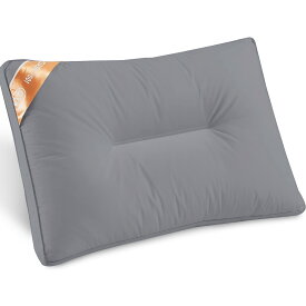 枕 低反発まくら 高級ホテル仕様 丸洗い可能 高さ調節可能 横向き対応 立体構造（グレー-43x63cm）