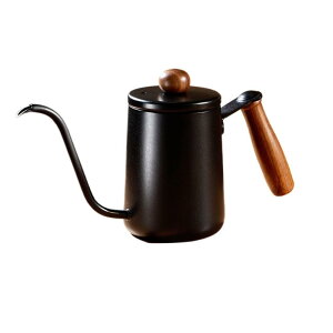 コーヒーポット ドリップポット 直火 対応 おしゃれ ドリ 蓋付き 細口 キャンプ アウトドア 細口のハンドドリップコーヒーポット、家庭用ドリップハンギングイヤー、木製ハンドル、アウト