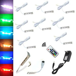 RF�����[�g�i8���C�g�ARGB�j�Ńt���L�V�u���P�[�u���ƃN���b�v���g�p�����K���X�G�b�W�w�ʏƖ��pAIBOO LED�K���X�V�F���t�Ɩ��L�b�g (4 Pack)