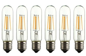 6�� LED �t�B�������g�d�� T10 2W 200LM E26���� 2700K-3000K�g�F�E�H�[���z���C�g 110-120V AC 20W���M�����v�̂��ւ� 20W���M�����v���� (2W)