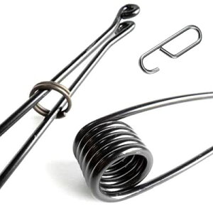 38cmねじりバネ(線径5mm)ステンレスフック付き 防錆塗装済み ねじりばね Wジャンプ まとめ売り 踏み板 短い ショート ストレートタイプ くくり罠 わな くくりわな 狩猟用品 害獣駆除 イノシ