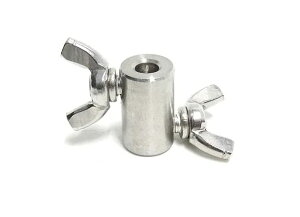 RH055 4mmステンストッパーW ステンレス ダブルネジ ワイヤーストッパー 蝶ボルト すとっぱー 蝶ねじ 踏み板 鳥獣被害対策 くくりわな イノシシ罠パーツ 罠用 狩猟用品 予備 修理 予備 redhat レ