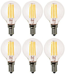 6個入 LED フィラメント電球 G50/G16.5 4W 400LM E26口金 2700K暖色ウォームホワイト 100-130V AC 40W白熱ランプのお替り 40W白熱ランプ相当 (4W E26 6個入)