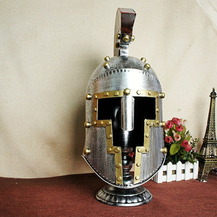 楽天市場】鉄兜 ヘルメット 鉄板 シルバー 防具 オブジェ ローマ兵 