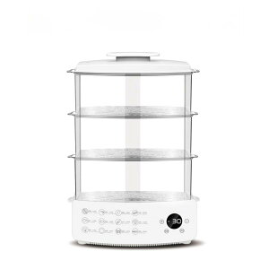 電気蒸し器、多機能家庭用三層スマート蒸し器、大容量自動電源オフ蒸し器、コンパクト蒸し器、ゆで卵、離乳食サプリメントの作成は便利、速く、衛生的です (8L二層)