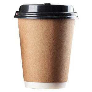 紙コップ 二重断熱紙コップ 使い捨てドリンクカップ クラフト 蓋付き 耐熱 ペーパーカップ 厚紙カップ コーヒー カップ お茶カップ 二重クラフトカップカフェラテ テイクアウト 使い捨て 50