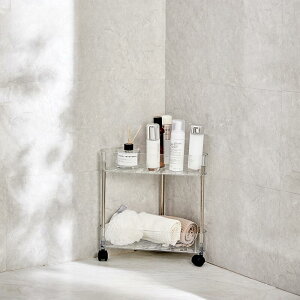 コーナー収納ラック キャスター付き 三角棚 収納カート コーナーシェルフ 三角 扇形 浴室収納ラック コーナーラック シャワーラック 水切り 錆なし オープン 大容量 省スペース 隙間収納 お