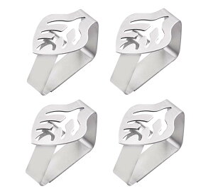 テーブルクロス止め テーブルクロスクリップ リーフ ステンレスタイプ テーブルクロス テーブルに適用 家庭用 4個セット