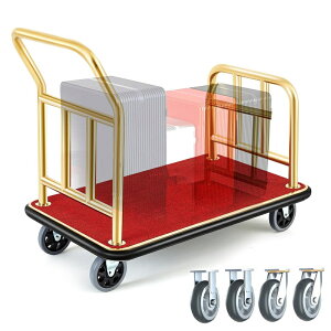 �z�e���̉ו��J�[�g 107x65x97cm �ו���� �z�e���p�i �ו��^�� �K�[�h���[���ƃu���[�L�t��6�C���`�z�C�[���t�� �Ɩ��p�É���� �z�e���E���]�[�g�̉ו��A���ɍœK �ω׏d300KG 2���É��z�C�[