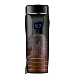 304ステンレス&です;30℃~100℃" MACOLAUDER車載用電気ポット400ml大容量DC 12V/24V汎用小型車/トラック用電気ポットコーヒーミルクティー長距離駆動高速加熱LCD温度表示一体型漏れ防止軽量