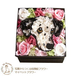 「写真から作るマイペットフラワーBOX 名前なし」 母の日 犬 花 猫 うさぎ わん バレンタイン ホワイトデー プリザーブドフラワー メモリアル ブリザーブドフラワー ギフト 犬好き プレゼント 還暦 古希 喜寿 お供え ペット 供養 誕生日 お悔やみ 似顔絵フラワー