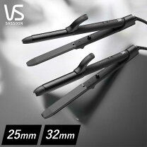 通販 vidal sassoon コテ 温度 カール ヘアアイロン コテ 26mm 32mm マイナスイオン 6段階温度調節 100 200 立ち上り約40秒 自動熱制御 自動電源OFF スチーム機能 海外対応 elims シェルホワイト テスコム カールアイロン 通販