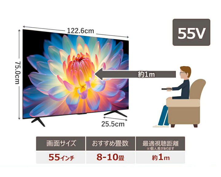 楽天市場】[セール対象 4/17 9:59まで] TCL 55V型 4K 液晶テレビ 