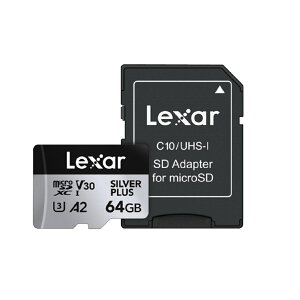 Lexar microSD silverplus 64GB LMSSIPL06 Ki E SDJ[h UHS-IJ[h LT[ LMSSIPL064G-BNANJ