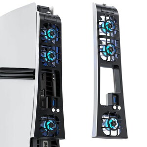 NEWDERY PS5 Pro�p ��p�t�@�� USB 3.0�|�[�g �O�i�K���� �v���X�e5 Pro�p ��p�t�@�� ���Ӌ@�� �A�N�Z�T���[ �ᑛ�� �M�΍� �������x���o RGB���C�g�t�� �v���X�e5 Pro �f�B�X�N�ʏ��/�f�W�^���Łc