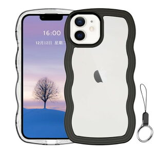 iPhone 12mini �P�[�X �N���A �E�F�[�u �A�C�t�H�� 12mini TPU�g��t���[�� ���˂��� �A�C�t�H��12mini ����~�� �X�}�z�P�[�X�E�F�[�u �f�U�C�� ��Ƀt�B�b�g �؍� ���� �����p ���q���� ���� �c