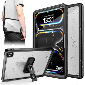 �uDoo�v�y�ʌ^ iPad Pro 13�C���`�p �h���P�[�X (M5/M4�A2025/2024) iPad Pro 13�p �����C�J�o�[ IP68�h�� �h�� �h�o �ϏՌ� �X�^���h�t�� Face ID�Ή� �n�[�h�w�ʂƃ\�t�g�t���[�� ���^ �N���A ���j