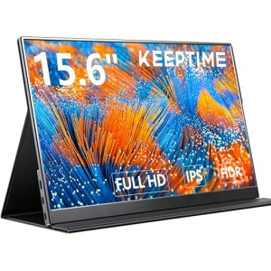 KEEPTIME ���o�C�����j�^�[ 15.6�C���` 1920*1080 ���o�C���f�B�X�v���C �|�[�^�u�����j�^�[ IPS�t���p�l�� ������� ���^ �y�� �}�O�l�b�g�ی�J�o�[�t�� USB Type-C �~�jHDMI
